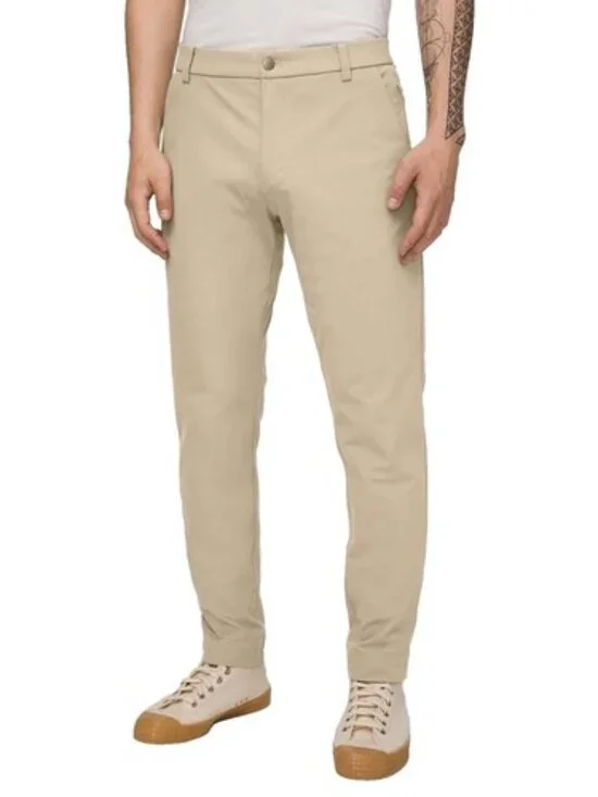 Lululemon Commission Pant Slim 32 Khaki Warpstreme Stretch Mens Chino Golf - Picture 1 of 6